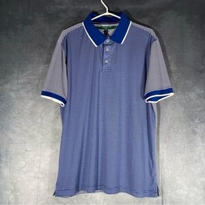 Tommy Hilfiger Golf Polo Shirt Sz L Blue Striped Casual Short Sleeve Pickleball